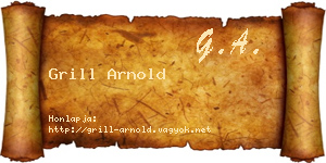 Grill Arnold névjegykártya